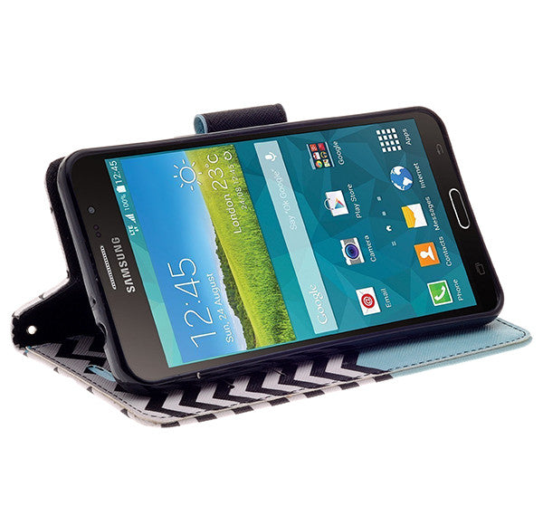samsung galaxy mega2 leather wallet case - teal anchor - www.coverlabusa.com