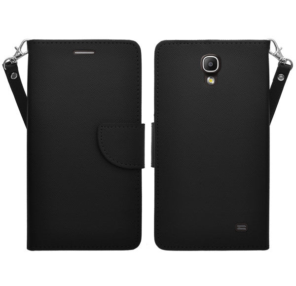 samsung galaxy mega2 leather wallet case - solid black - www.coverlabusa.com
