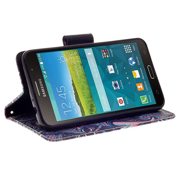 samsung galaxy mega2 leather wallet case - tribal elephant - www.coverlabusa.com