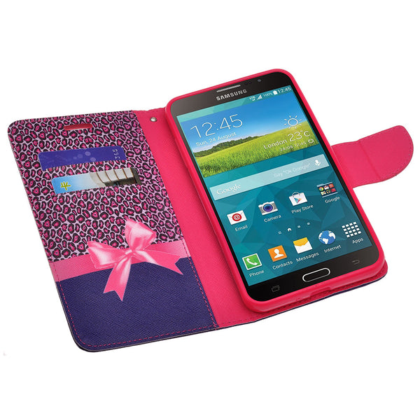samsung galaxy mega2 leather wallet case - cheetah prints - www.coverlabusa.com