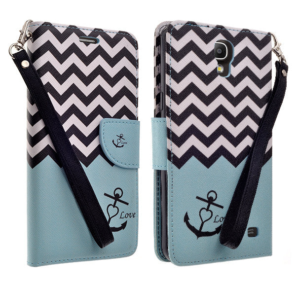 samsung galaxy mega2 leather wallet case - teal anchor - www.coverlabusa.com