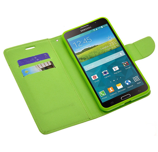 samsung galaxy mega2 leather wallet case - green - www.coverlabusa.com
