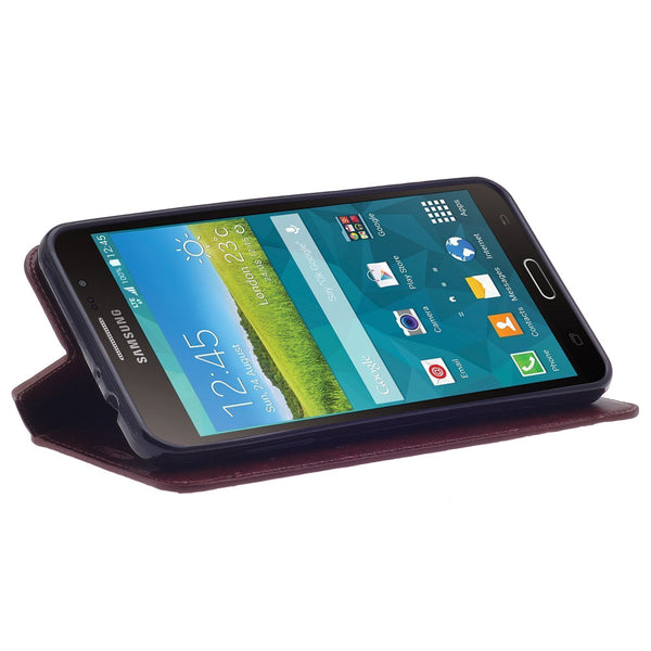 samsung galaxy mega2 leather wallet case - brown - www.coverlabusa.com