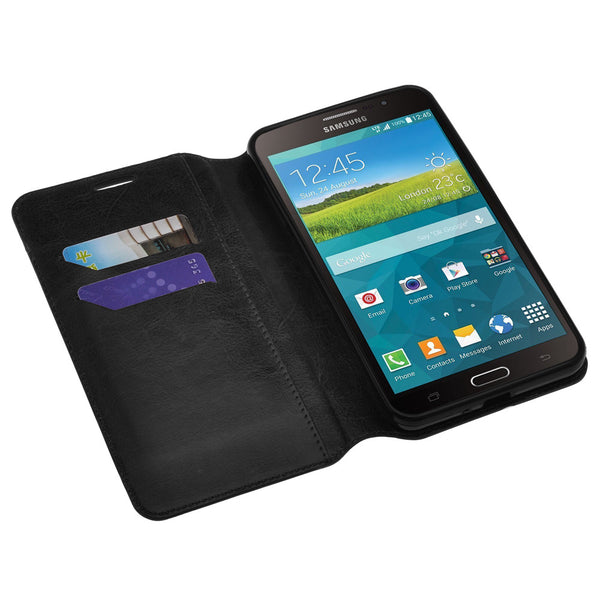samsung galaxy mega2 leather wallet case - black - www.coverlabusa.com