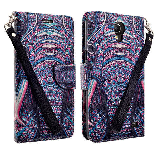 samsung galaxy mega2 leather wallet case - tribal elephant - www.coverlabusa.com