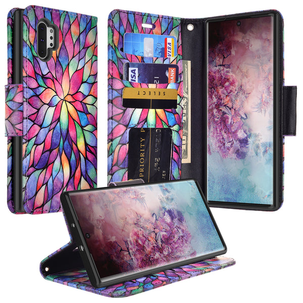 samsung galaxy note 10 wallet case - rainbow flower - www.coverlabusa.com