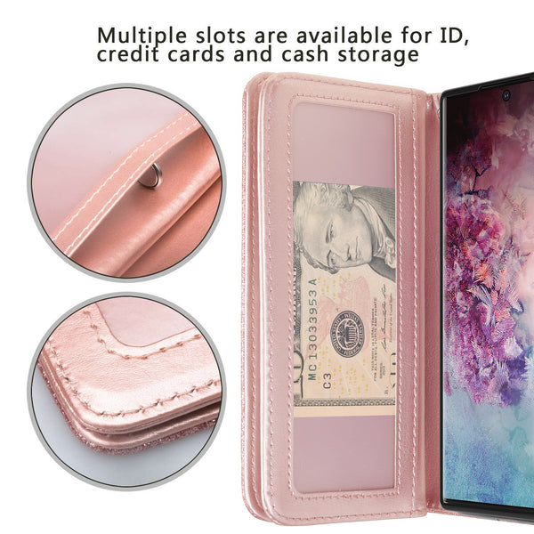 samsung galaxy a32 5g glitter wallet case - rose gold - www.coverlabusa.com