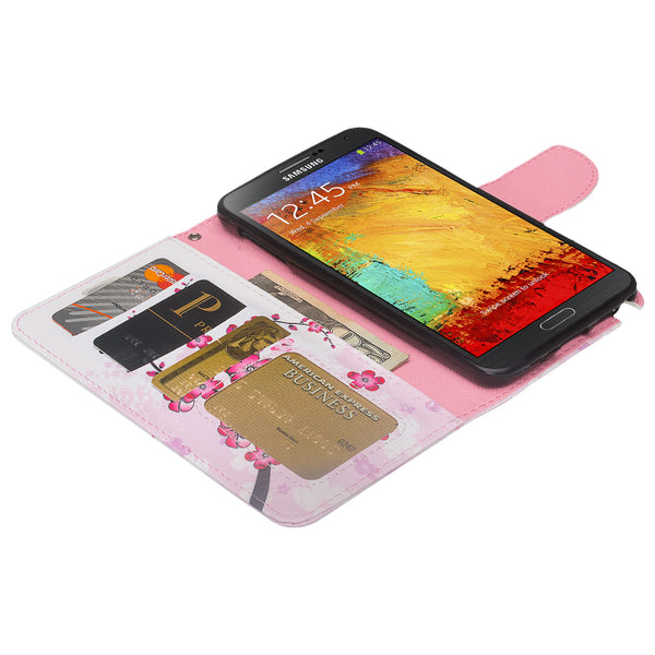 samsung galaxy note 3 leather wallet case - cherry blossom - www.coverlabusa.com