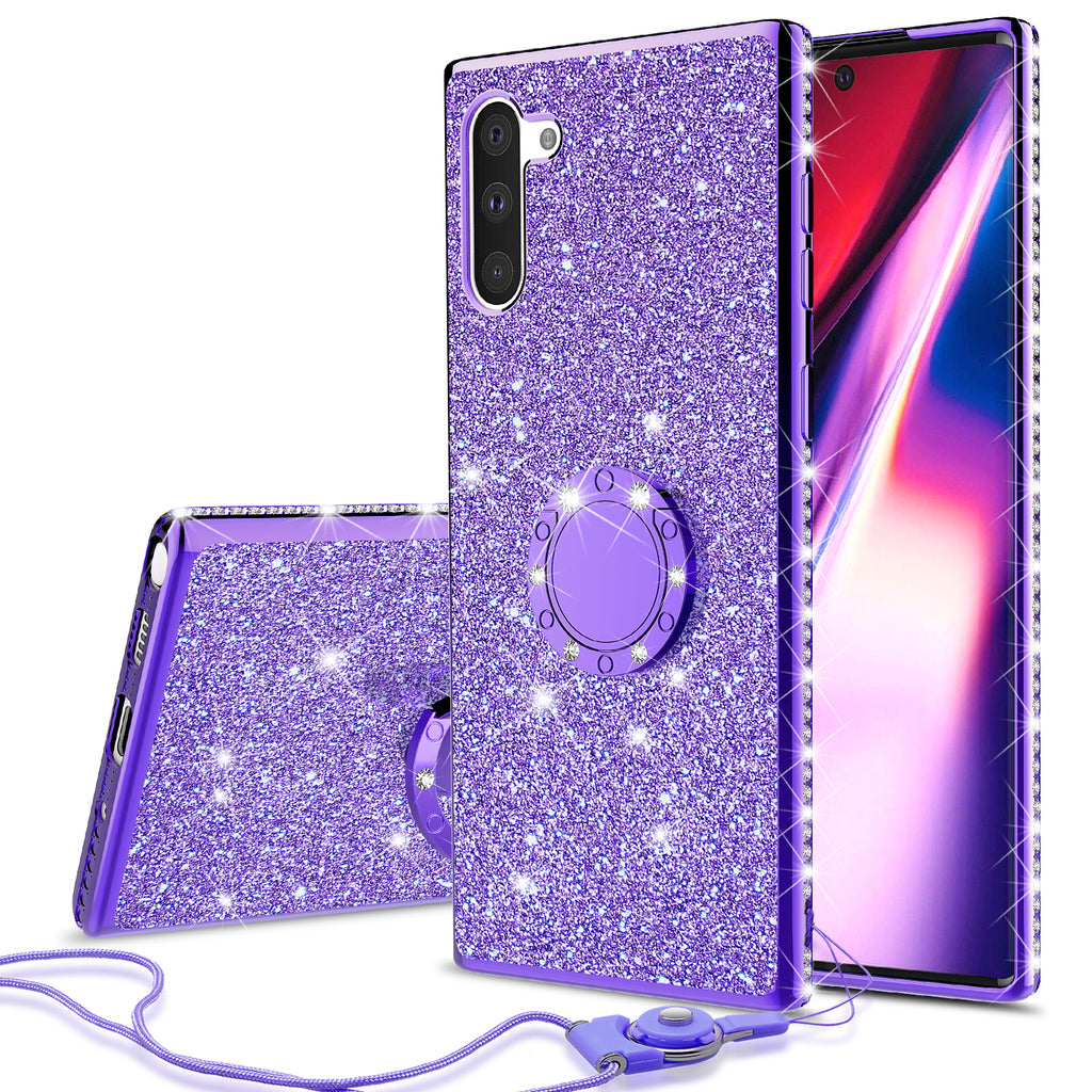 samsung galaxy note 10 plus glitter bling fashion case - purple - www.coverlabusa.com