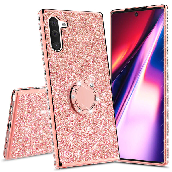 samsung galaxy note 10 plus glitter bling fashion case - rose gold - www.coverlabusa.com