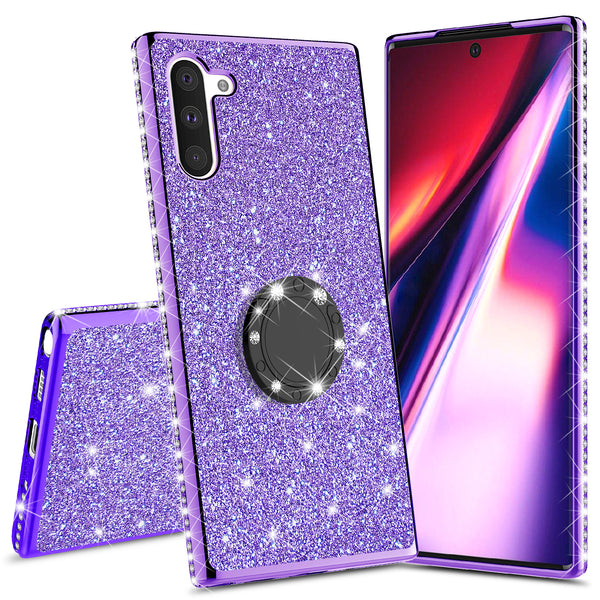 samsung galaxy note 10 plus glitter bling fashion case - purple - www.coverlabusa.com
