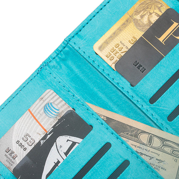 ZTE Max XL/ZTE Blade Max 3 Case/ZTE Zmax Pro 2 Glitter Wallet Case - Teal - www.coverlabusa.com
