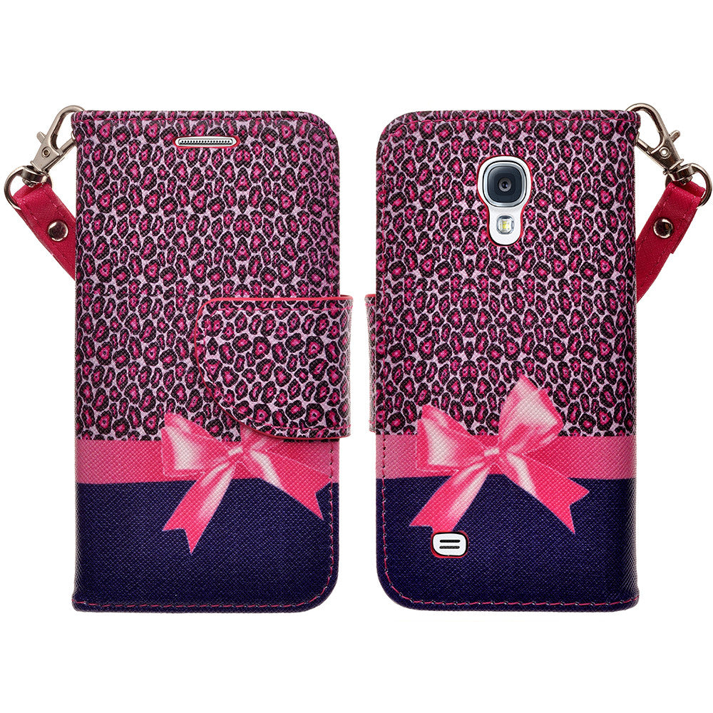 samsung galaxy s4 mini leather wallet case - cheetah prints - www.coverlabusa.com