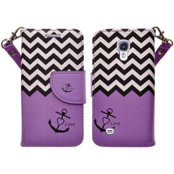 samsung galaxy s4 mini leather wallet case - purple anchor - www.coverlabusa.com