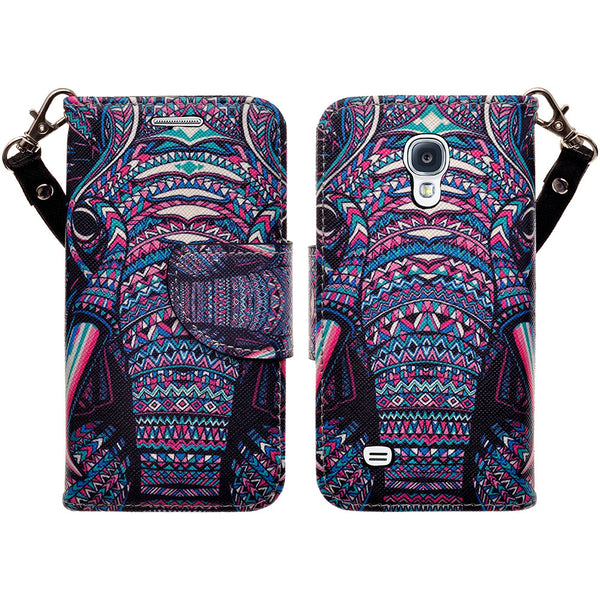 samsung galaxy s4 mini leather wallet case - tribal elephant - www.coverlabusa.com