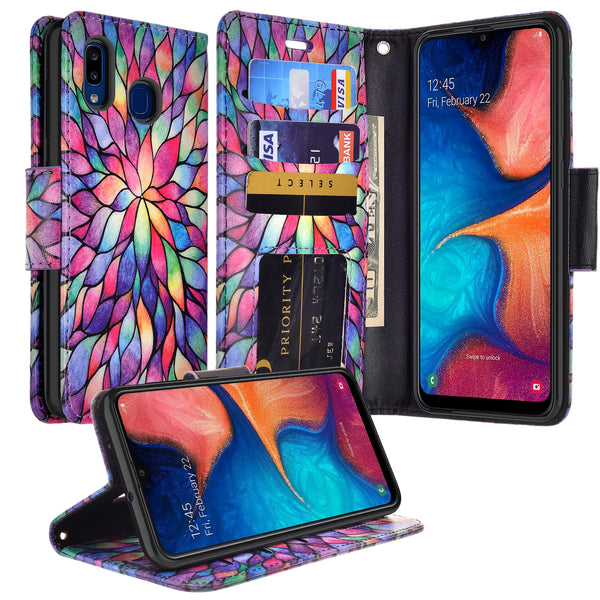 alcatel 3v (2019) wallet case - rainbow flower - www.coverlabusa.com
