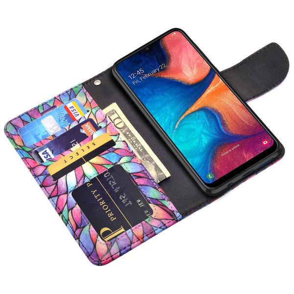 alcatel 3v (2019) wallet case - rainbow flower - www.coverlabusa.com