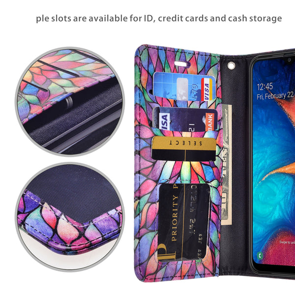 alcatel 3v (2019) wallet case - rainbow flower - www.coverlabusa.com