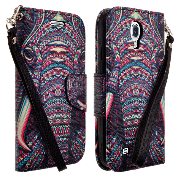 samsung galaxy S4 leather wallet case - tribal elephant - www.coverlabusa.com