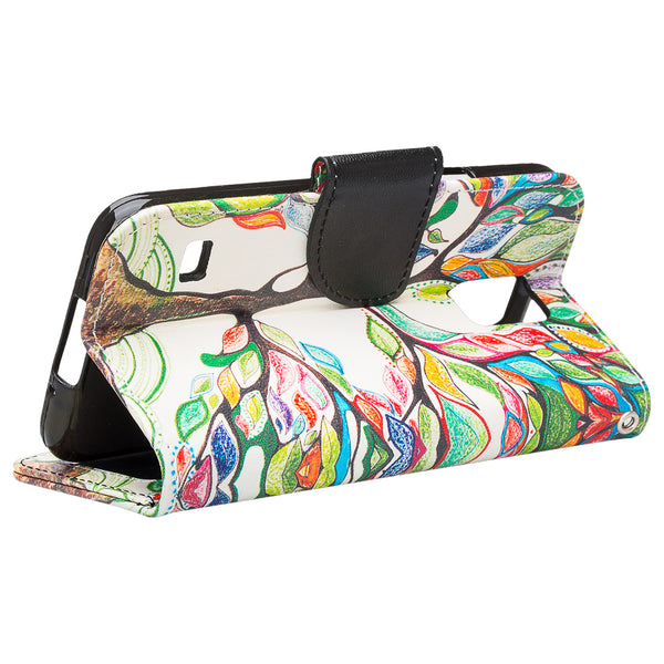 samsung galaxy S5 leather wallet case - vibrant tree - www.coverlabusa.com