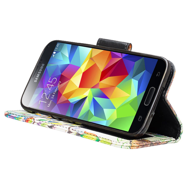 samsung galaxy S5 leather wallet case - vibrant tree - www.coverlabusa.com