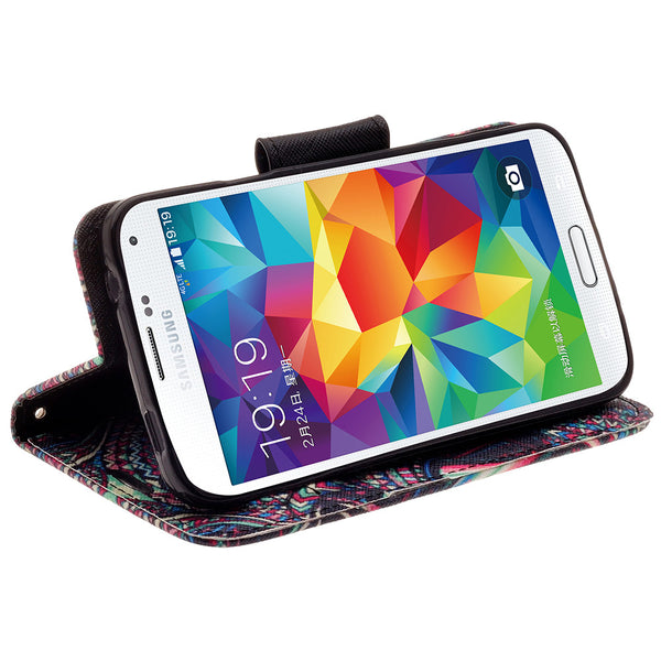 samsung galaxy S5 leather wallet case - tribal elephant - www.coverlabusa.com