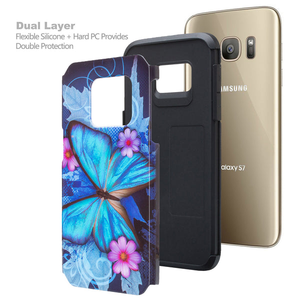 samsung galaxy S7 hybrid case - blue butterfly - www.coverlabusa.com