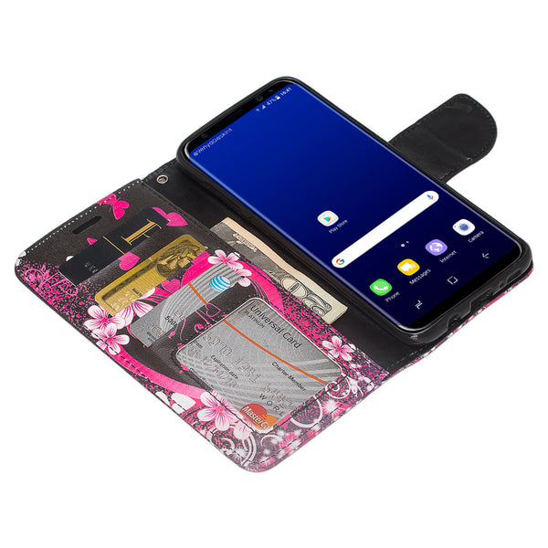 Samsung Galaxy S8 Plus Wallet Case - Heart Butterflies - www.coverlabusa.com