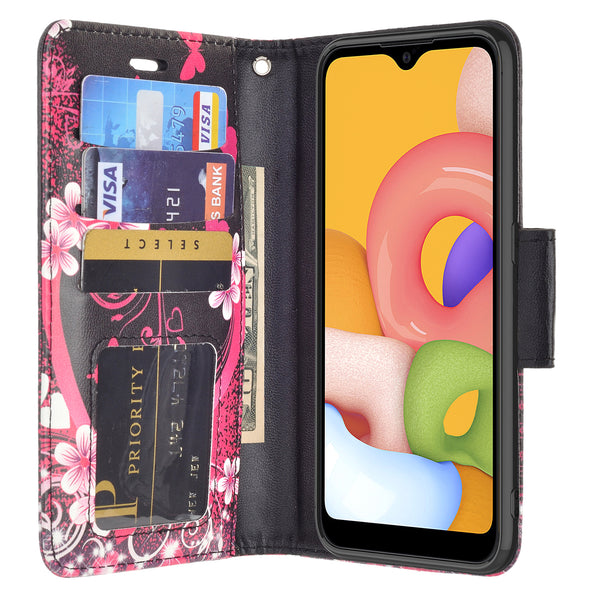 samsung galaxy a01 wallet case - heart butterflies - www.coverlabusa.com