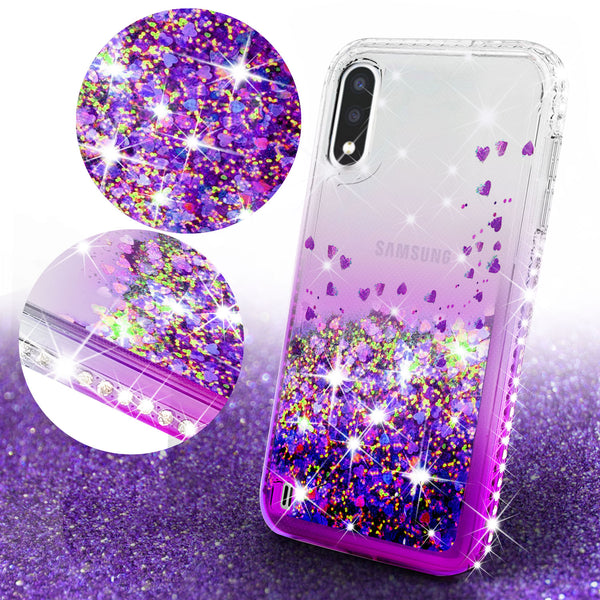 clear liquid phone case for samsung galaxy a01 - purple - www.coverlabusa.com