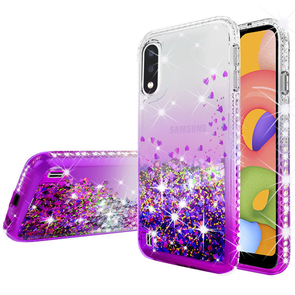 clear liquid phone case for samsung galaxy a01 - purple - www.coverlabusa.com