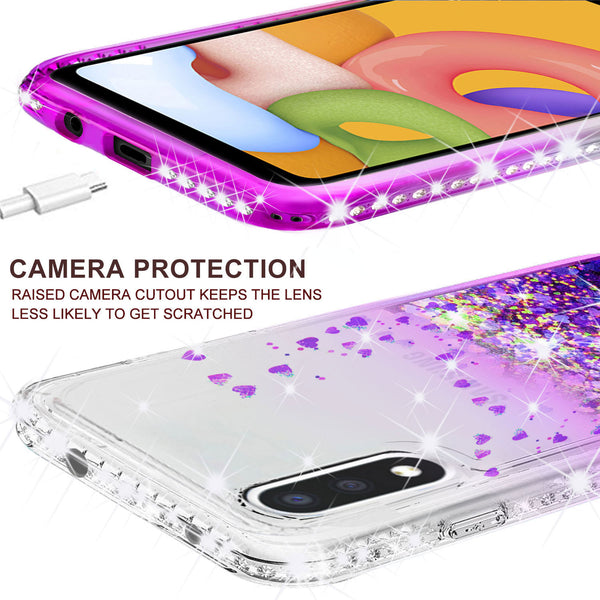 clear liquid phone case for samsung galaxy a01 - purple - www.coverlabusa.com