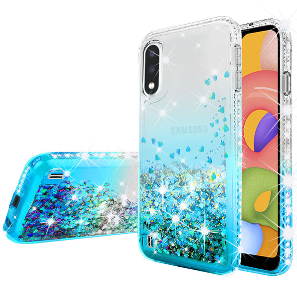 clear liquid phone case for samsung galaxy a01 - teal - www.coverlabusa.com