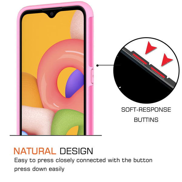 samsung galaxy a01 glitter hybrid case - hot pink - www.coverlabusa.com
