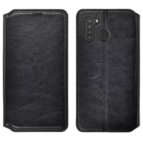samsung galaxy a21 wallet case - black - www.coverlabusa.com