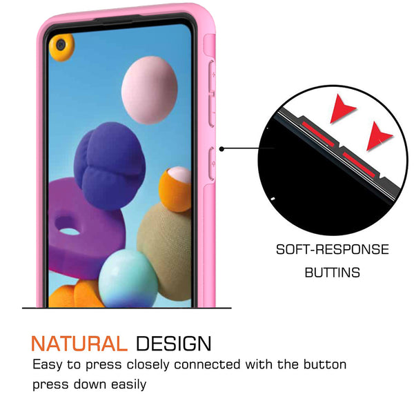 samsung galaxy a21 glitter hybrid case - hot pink - www.coverlabusa.com