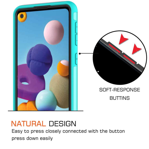 samsung galaxy a21 glitter hybrid case - teal - www.coverlabusa.com