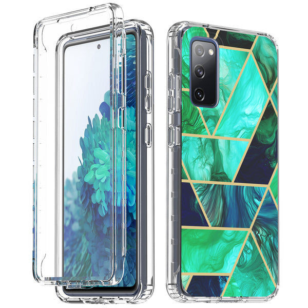 samsung galaxy s20 fan edition full-body case - teal marble - www.coverlabusa.com