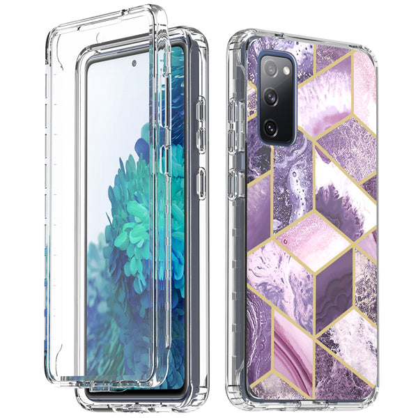 samsung galaxy s20 fan edition full-body case - purple marble - www.coverlabusa.com
