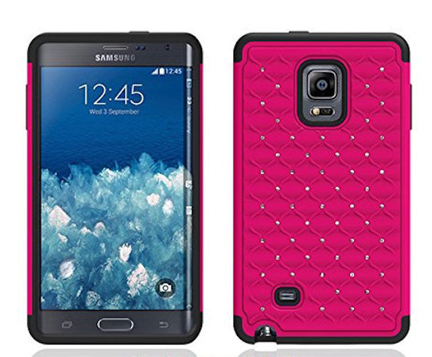 samsung galaxy note Edge diamond hybrid case - hot pink/black - www.coverlabusa.com