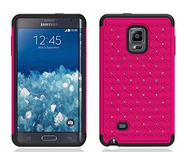 samsung galaxy note Edge diamond hybrid case - hot pink/black - www.coverlabusa.com