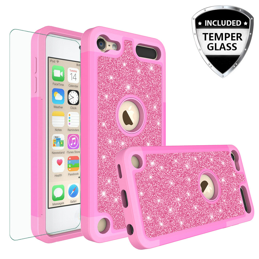 Apple iPod Touch 5 Glitter Hybrid Case - Hot Pink - www.coverlabusa.com