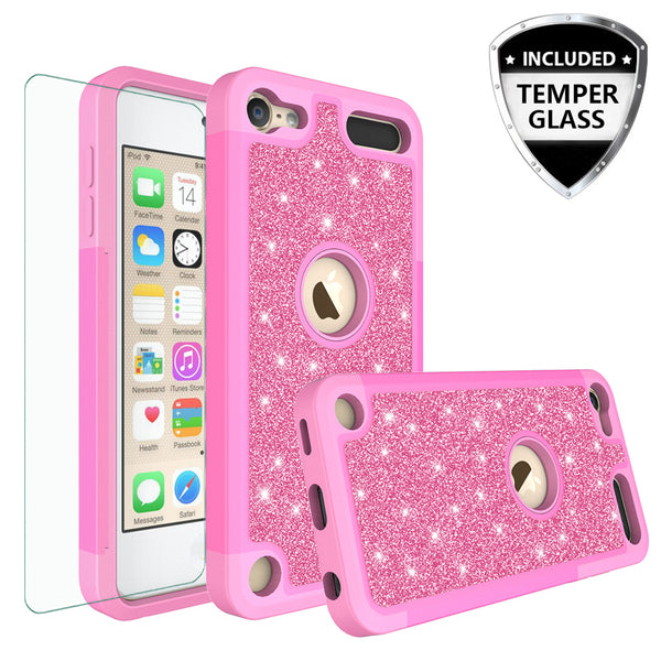 Apple iPod Touch 5 Glitter Hybrid Case - Hot Pink - www.coverlabusa.com