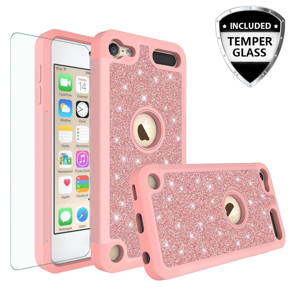 Apple iPod Touch 5 Glitter Hybrid Case - Rose Gold - www.coverlabusa.com