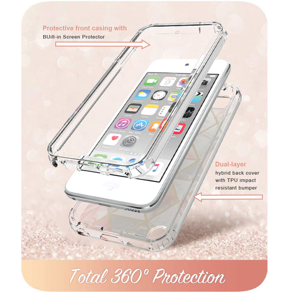 apple ipod touch 5/ touch 6 generation full-body case - pink marble - www.coverlabusa.com