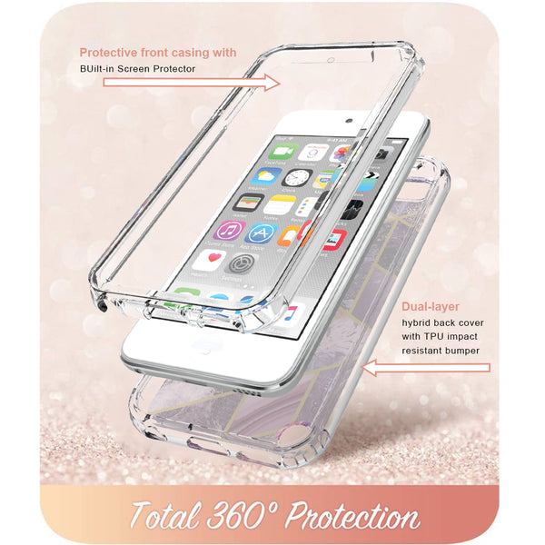apple ipod touch 5/ touch 6 generation full-body case - pink marble - www.coverlabusa.com
