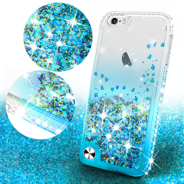 clear liquid phone case for apple ipod touch 6/ipod touch 5 - teal - www.coverlabusa.com