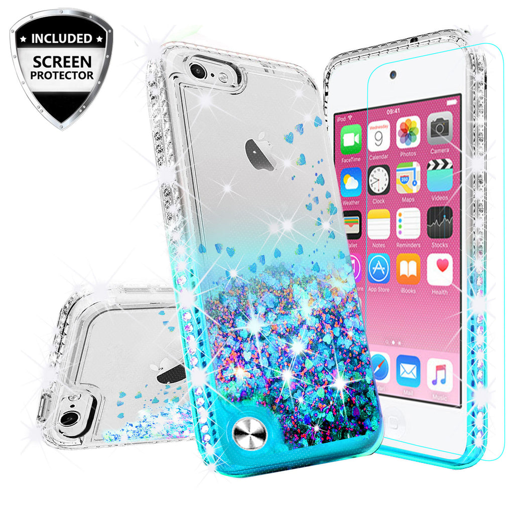 clear liquid phone case for apple ipod touch 6/ipod touch 5 - teal - www.coverlabusa.com