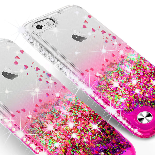 clear liquid phone case for apple ipod touch 6/ipod touch 5 - hot pink - www.coverlabusa.com