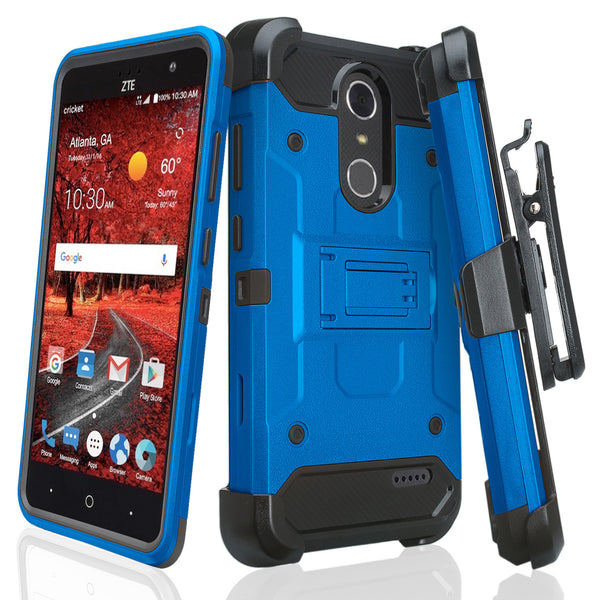 ZTE Grand X4 Hybrid Holster Case - BLUE - WWW.COVERLABUSA.COM